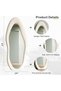 Full Length Mirror, 63" x 24" Wall Mirror, Flannel Wrapped Wooden Frame Floor Mirror, Irregular Wavy Mirror Hanging or Leaning Against Wall for Cloakroom/Bedroom/Living Room (White, 160x60cm) - 5