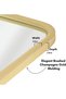 Wall Mirror Square Bathroom Make Up Mirror Modern Metal Framed Vanity Mirror Wall Mounted Decorative Hanging Mirror with Round Corner for Bedroom Living Room Entryway Hall (70 * 70CM, Golden) - 2