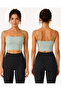 Women's Thin Strap Ribbed Crop Bustier Seamless Stretchy Casual Sports Tank Top