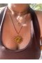 Leather Cord Steel Sun Pendant - 3