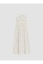 Peak New Season White Polka Dot Dress with Drawstring Waist - 8