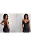 Thin Straps Triangle Chest Back V-Neck Cross-Tied Side and Back Gathered Dress