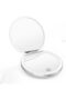 Portable LED Lighted Compact Mirror with 1X/3X Magnification – Rechargeable Mini Makeup Mirror with USB Cable, Ideal for Travel, Purses, Pockets, and Gifts (White)