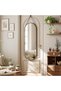 VooBang 40 x 120 cm oval wall mirror, bathroom mirror, decorative mirror suitable for bathrooms, living rooms and hallways, Gold - 2