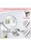 Rechargeable Wall Mounted Lighted Makeup Mirror 8 inch Double Sides 1X/10X Magnifying LED Makeup Mirror 3 Color Light Touch Screen Dimmable 360° Swivel Extendable Bathroom Mirror Shaving Mirror-Chrome - 3