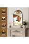 24"x36" Arch Bathroom Mirror, Wall Mounted Mirror, Black Vanity Wall Mirror w/Metal Frame for Bedroom, Entryway, Living Room (Black, 60x90cm) - 5
