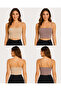 Women's Thin Strap Ribbed Crop Bustier Seamless Stretchy Casual Sports Tank Top - 5