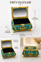 Mirrored Jewelry Box Gold Embellished Decorative Jewelry Box with Compartments - 3