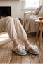 Bow-Tie Detailed Ultra-Luxurious Non-Sound Sole Women's Winter Home Slippers