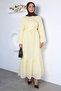 Self-patterned waist-tied hijab dress