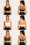 Women's Cross-Back Multi-Strap Sports Bustier Fitness Pilates Crop Top - 5