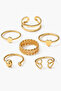 6-Piece Combination Gold Ring Set - 5