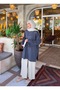 Oversize Slit Detailed Modal Fabric Hijab Tunic Anthracite