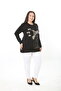 Printed Stone-Embellished Lycra Viscose Plus Size Tunic - 4
