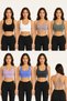 Women's Cross-Back Multi-Strap Sports Bustier Fitness Pilates Crop Top - 4