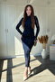 Drapeli Jacquard Sleeve Detailed Glitter Tulle Dress - 3