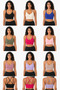 Women's V-Neck Double Straps Cross Back Sports Bustier Crop Top - 3