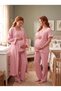New Season Powder Muslin Fabric Buttoned Breastfeeding Compatible Design Short Sleeve 100% Cotton Maternity Pajama Set