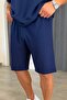 Men's Oversize Modal Comfort Double T-Shirt and Shorts Cotton Set - 3