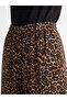 Özmarka New Season Brown Leopard Patterned Linen Blend Women's Trousers - 3