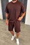 Men's Oversize Modal Comfort Double T-Shirt and Shorts Cotton Set