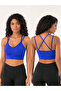 Women's V-Neck Double Straps Cross Back Sports Bustier Crop Top