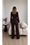 Jacket, Trousers and Double Blazer Set with Stone Accessories on the Collar - 4