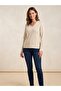 V-Neck Stitching Detailed Soft Textured Knitwear Sweater 13312