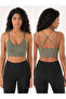 Women's V-Neck Double Straps Cross Back Sports Bustier Crop Top