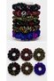 Women's Patterned Rubber Buckle Set 18 Pieces – 6 Large Size + 12 Small Size – 6 Different Colors - 3