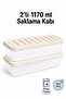 Set of 2 Freshbox Storage Containers Suitable for Microwave and Refrigerator - Refrigerator Organizer 1170 ml - 5