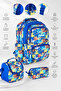Boys' 3-Piece School Bag Set - Backpack, Lunch Bag, Pencil Case - 3