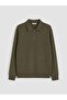 Lcw Vision Khaki Polo Collar Men's Sweatshirt - 5