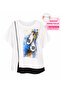 Plus Size Stone and Bead Embellished Shoe Printed Asymmetrical Women's Blouse - 2