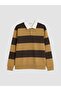 Lcw Vision Yellow Polo Collar Striped Men's Sweatshirt - 4