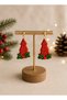 Red Christmas Pine Tree Earring |   Women's Handmade Christmas Earrings |   New Year's Party and Winter Themed Accessory - 4
