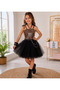 Manifest Girls' Costume Leopard Pattern Black Tulle Dress Stage Dance Show Party Costume - 3