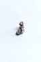 Hole Punched 8 mm Luxury Crystal Stone Special Design 316 L Steel Men's Unisex Earring 1 Piece - 3