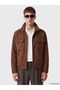Lcw Vision Brown Regular Fit Shirt Collar Men's Suede Coat
