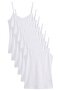 Women's White Cotton Thin String Strap Undershirt 6 Pack Basic Underwear Cotton Undershirt Set