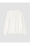 Lcwaikiki Classic White Crew Neck Embossed Printed Men's Sweatshirt - 5