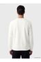 Lcwaikiki Classic White Crew Neck Embossed Printed Men's Sweatshirt - 4