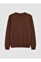 Lcwaikiki Classic Brown Crew Neck Men's Thick Sweatshirt - 6