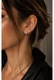 Hole Punched 8 mm Luxury Crystal Stone Special Design 316 L Steel Men's Unisex Earring 1 Piece - 4