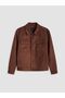 Lcw Vision Brown Regular Fit Shirt Collar Men's Suede Coat - 5