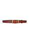 Genuine Leather, 3 cm Gold Color Rectangular Buckle, Red Brown, Stitched Classic Women's Belt, 3Cmkla50 - 2