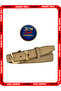 Genuine Leather, 3 cm Gold Color Buckle, Mink Beige Suede, Stitched Classic Women's Belt, 3Cmkla47