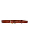 Genuine Leather, 3 cm Gold Color Buckle, Red Brown, Stitched Classic Women's Belt, 3Cmkla02 - 2