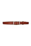 Genuine Leather, 3 cm Silver Color Rectangular Buckle, Red Brown, Stitched Classic Women's Belt, 3Cmkla50 - 2
