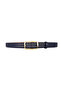 Genuine Leather, 3 cm Gold Color Rectangular Buckle, Navy Blue, Stitched Classic Women's Belt, 3Cmkla50 - 2